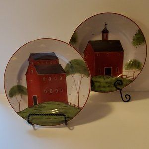 Vintage Warren Kimble 1998 Barns Decorative Plates